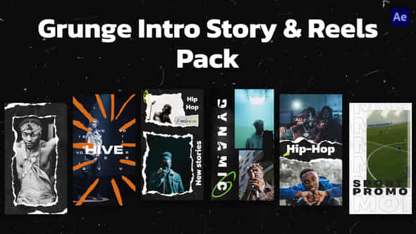 Grunge Intro Story Reels Pack - VideoHive 49305679