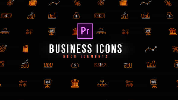 Business Neon Icons - VideoHive 47199676