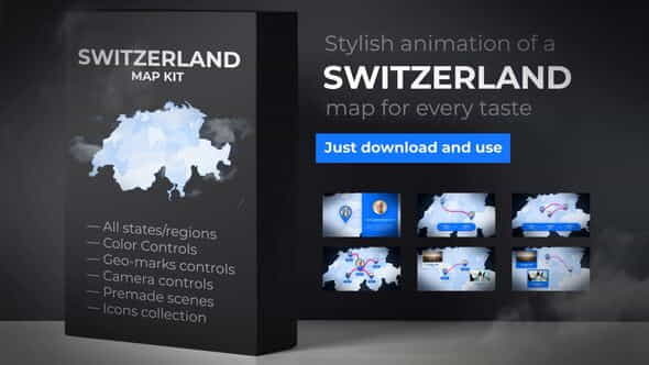 Switzerland Map - Swiss Confederation - VideoHive 24262432