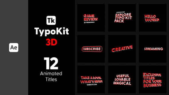 Typo Kit 3D - VideoHive 44506534