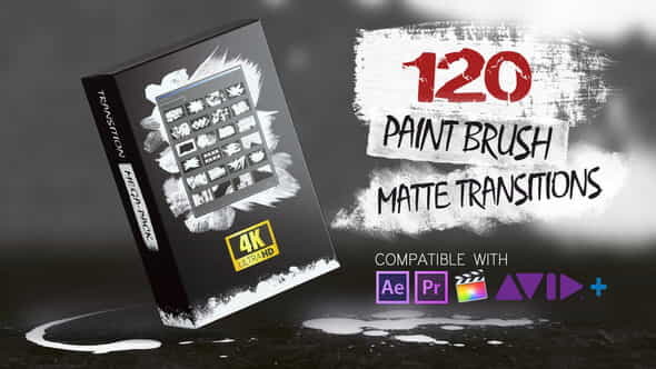 120 Paint Brush Matte Transitions - VideoHive 22910689