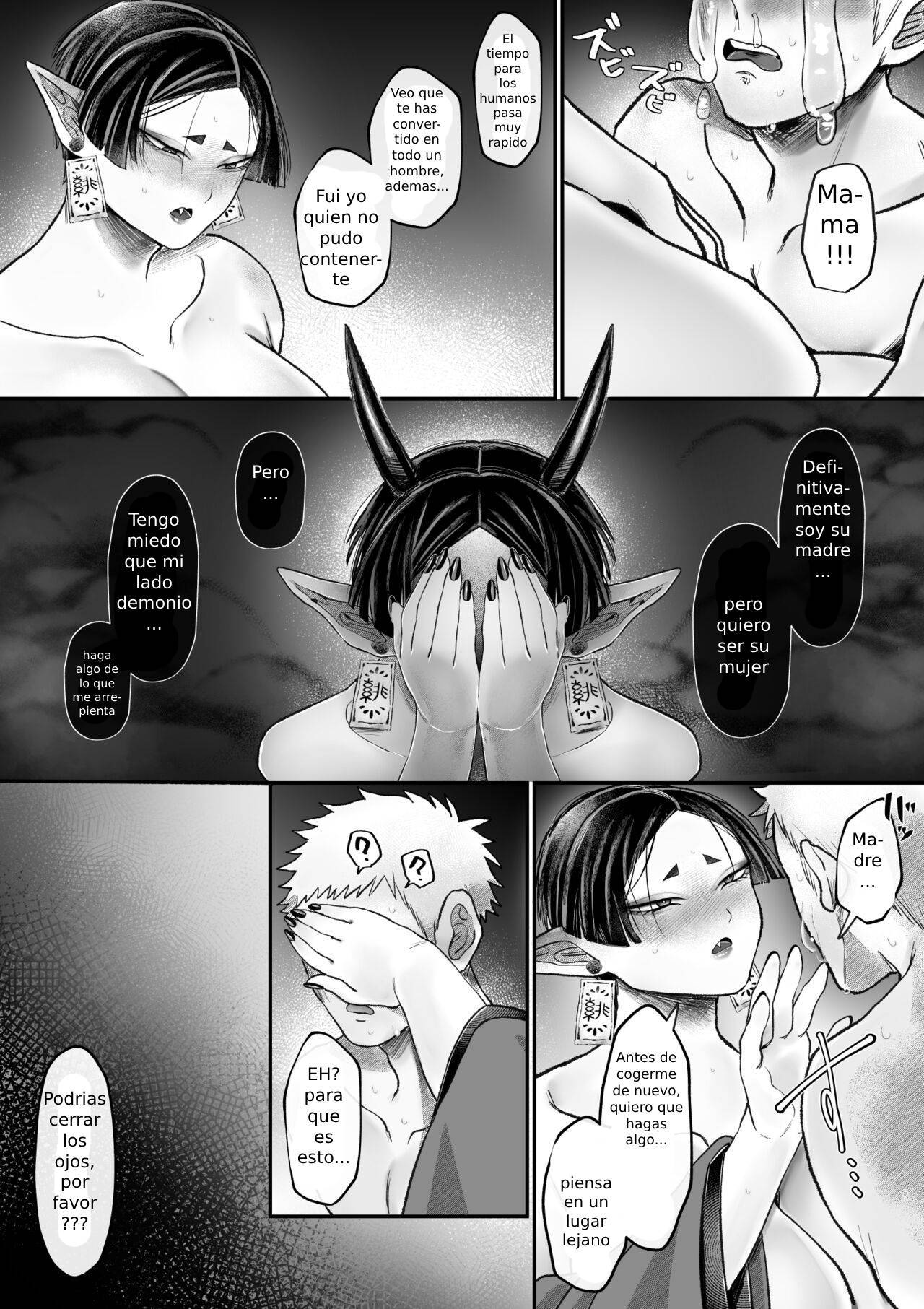 [Muchimuchioume (Muchiou)] Bakunyuu Muchimuchi Oni Mama, Mouja no Musuko to Honki Koubi. [Spanish] [Hta scan]