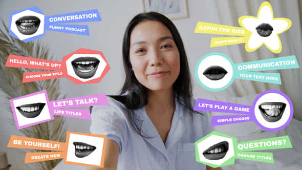 Colorful Lips Titles - VideoHive 53275704