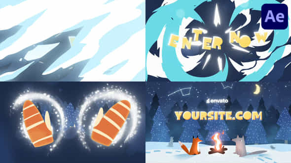 Christmas Winter Forest Logo After Effects - VideoHive 55782622