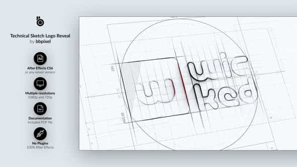 Technical Sketch Logo Reveal - VideoHive 19566375