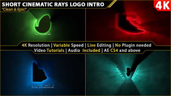 Short Cinematic Light Rays Logo - VideoHive 18093220