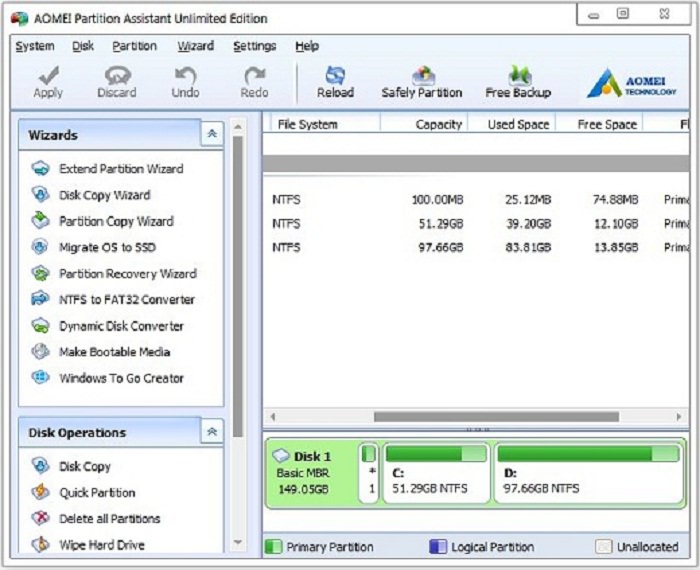 aomei partition assistant pro error 215 ssd