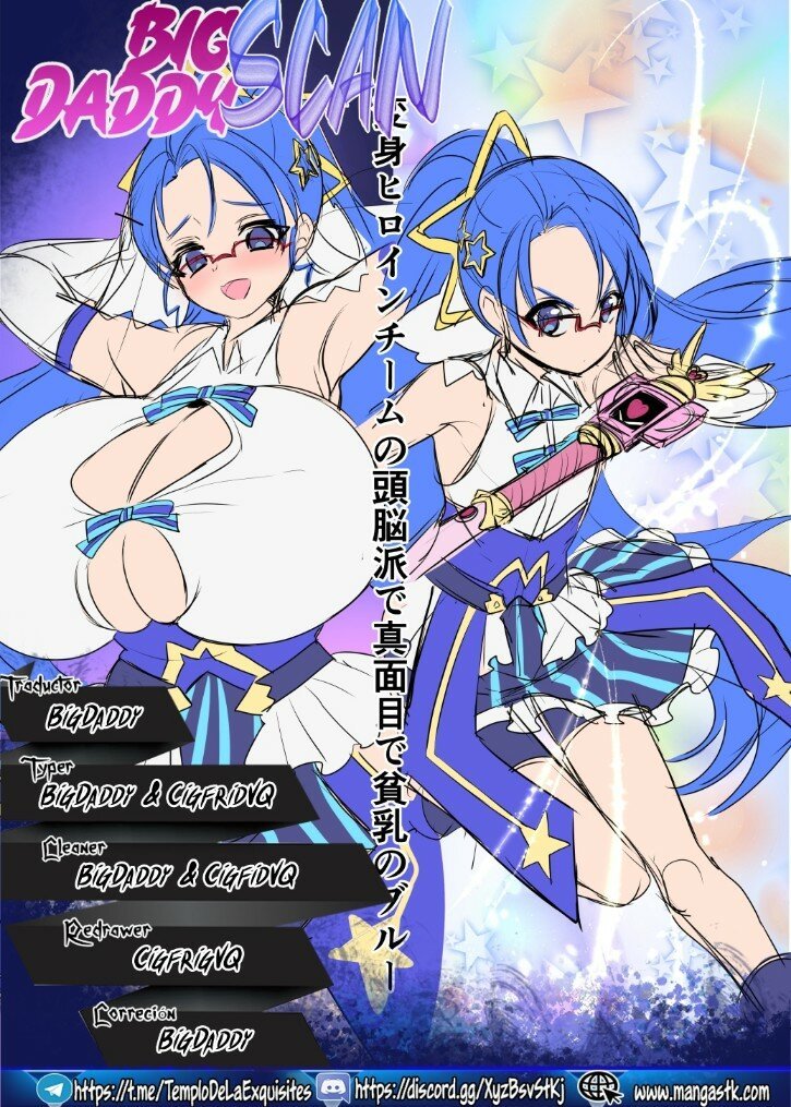 The Smart Diligent and Flat Chested Blue from the Team of Morphing Heroines - 0