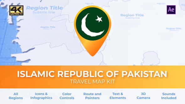 Pakistan Map - Islamic Republic - VideoHive 29936093