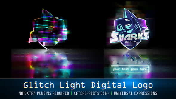 Glitch Light Digital Logo - VideoHive 26003571