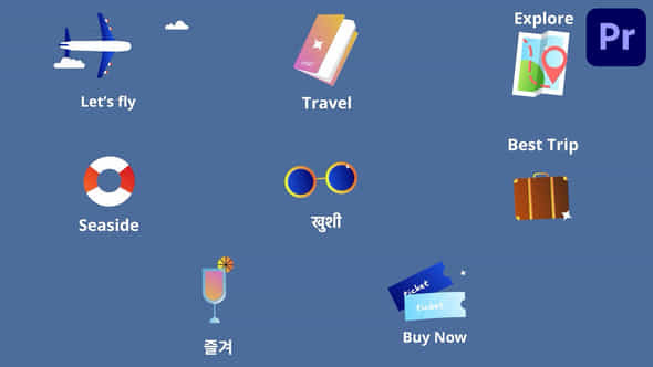 Travel Icons And Titles For Premiere Pro - VideoHive 53727182