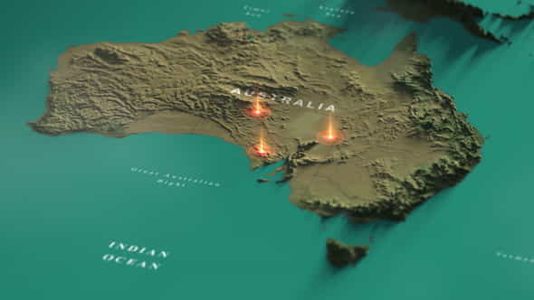 Australia Map - VideoHive 38432821