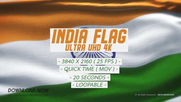 India Flag - Ultra UHD - VideoHive 27324328