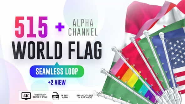 Seamless Loop Of World Flags - VideoHive 28040319