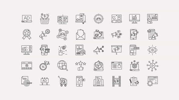 Free Download Digital Marketing Line Icons | VideoHive 33956167 - AE SHARE