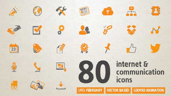 80 Animated Internet Icons - VideoHive 5835388
