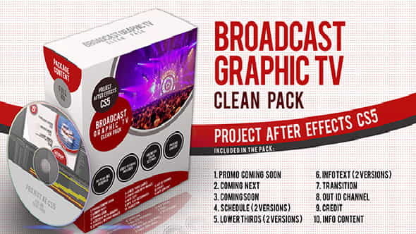Broadcast Graphic Tv Clean Pack - VideoHive 6653350