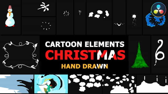 Cartoon Christmas Elements And Transitions - VideoHive 34806498