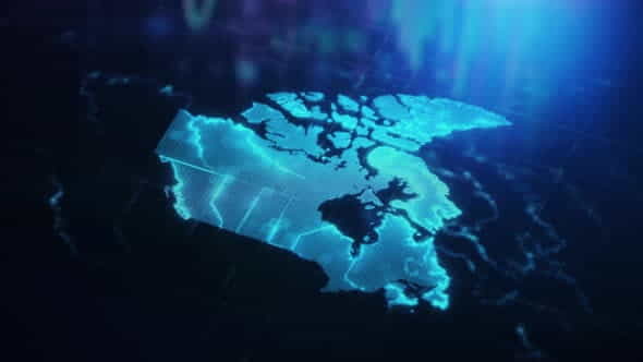 Canada map with states digital - VideoHive 28833937
