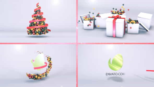 Christmas Ribbon Intro - VideoHive 13840211