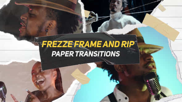 Freeze Freme And Rip Paper Transition Mogrt - VideoHive 55355530