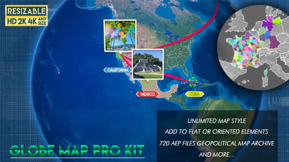 Globe Map Connection Kit - VideoHive 19478445