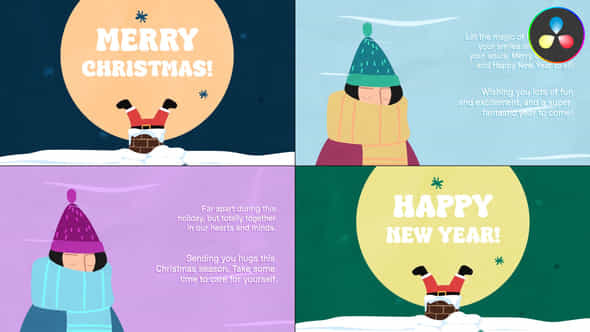 Cartoon Christmas Greeting Cards For Davinci Resolve - VideoHive 49460050