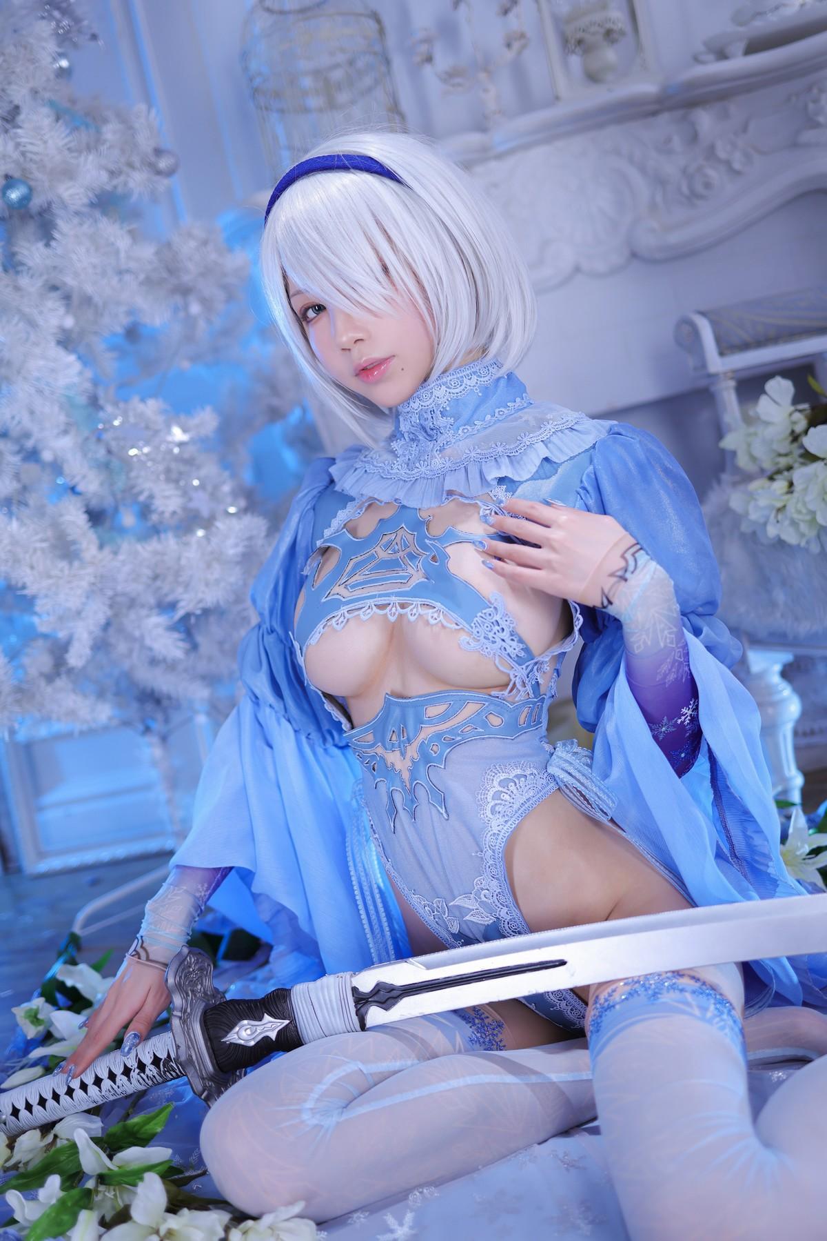 Cosplay 水淼Aqua 2B NieR Ice and Snow Set.01(36)