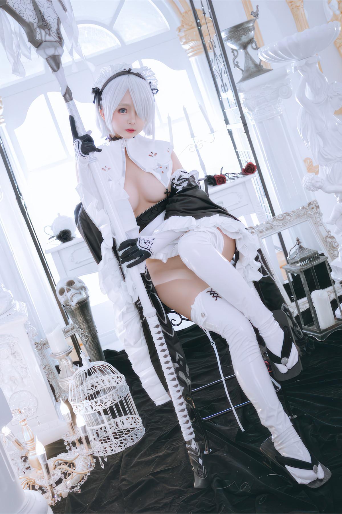 Cosplay Rinaijiao日奈娇 2B奶盖女仆 Set.02(2)