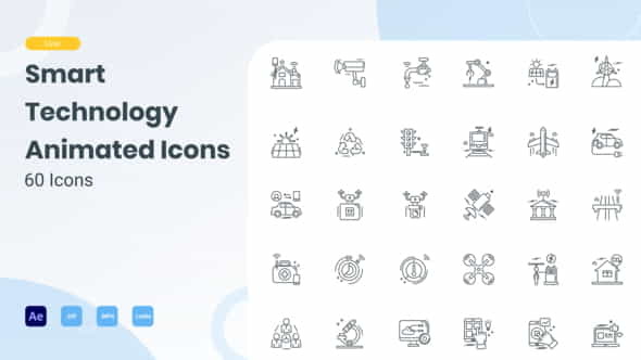 Animated Smart Technology Line Icons - VideoHive 29704146
