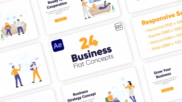 Business Flat Concepts For After Effects - VideoHive 42782392