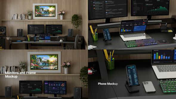 Laptopphone And Monitor Mockups Promo - VideoHive 57264687