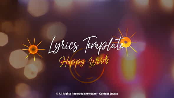 Lyrics Template Happy Words - VideoHive 32336687
