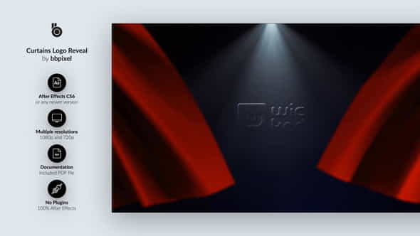 Curtains Logo Reveal - VideoHive 27208363