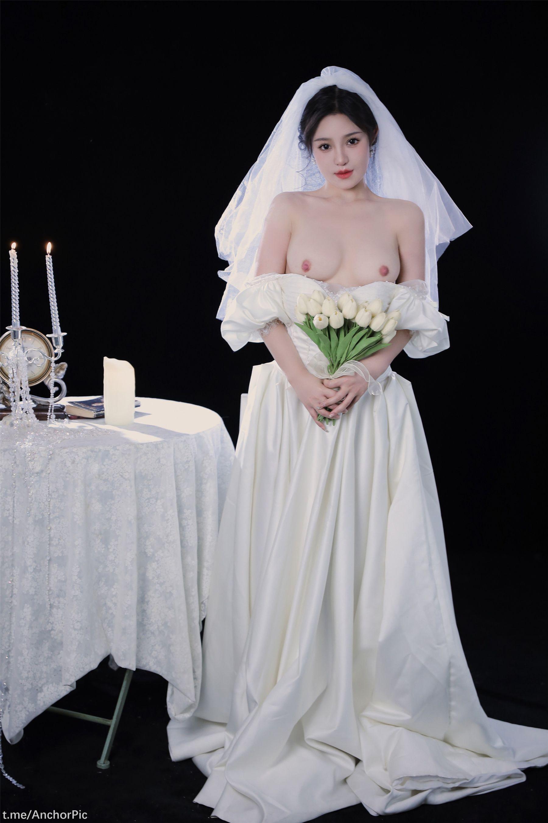 国模套图 桃暖酱《婚纱》(18)