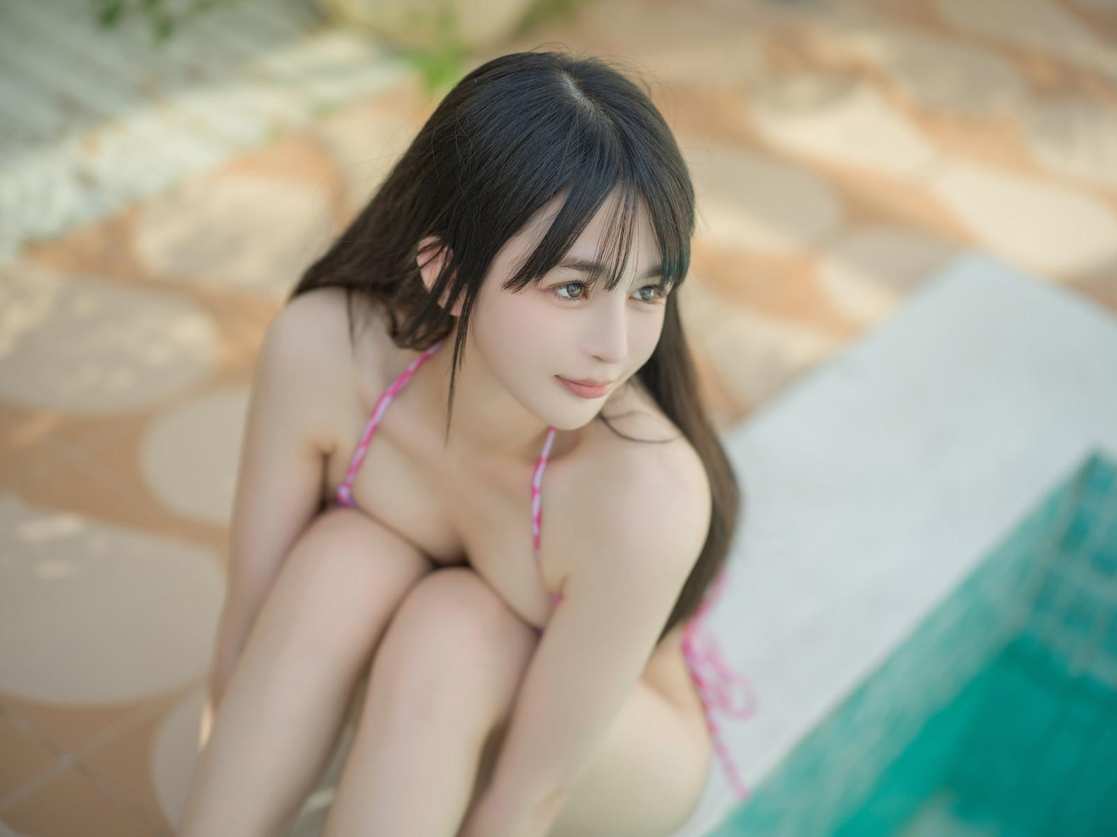Cosplay 桜井宁宁 粉色比基尼 微风(19)