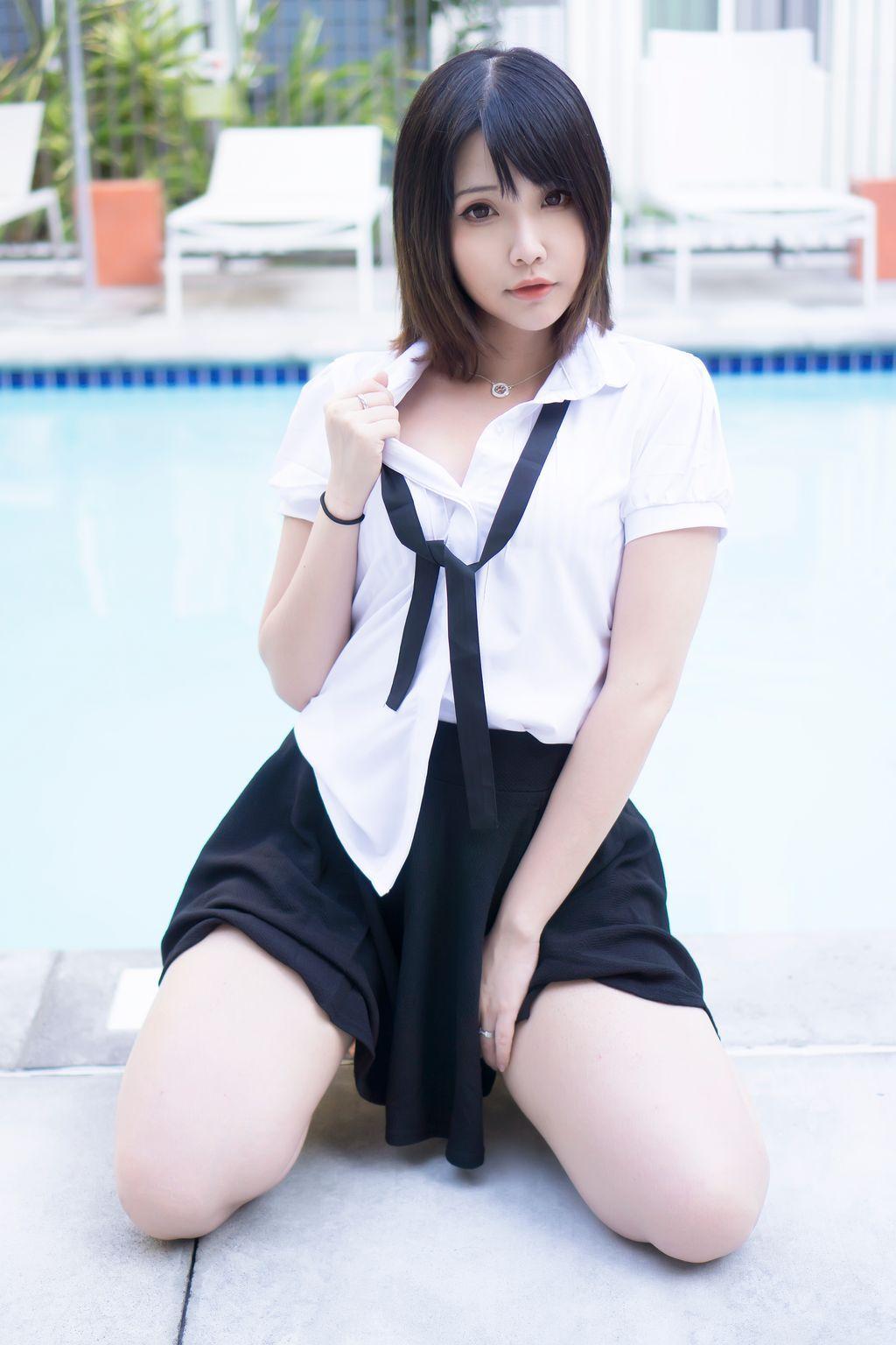 Coser@Hana Bunny: Wet Shirt Casual (9 photos)