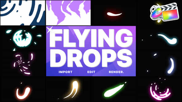 Flying Drops - VideoHive 28642115