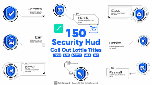 Security Hud Call Out Lottie Titles - VideoHive 49880920