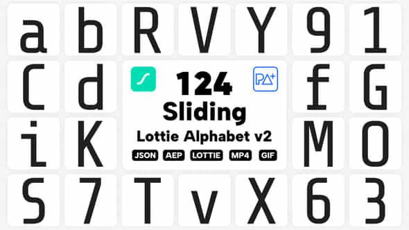 Sliding Lottie Alphabet V2 - VideoHive 50108693