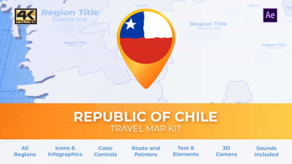 Chile Map - Republic of - VideoHive 30492274
