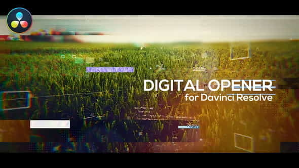 Glitch Digital Opener for DaVinci - VideoHive 31354804