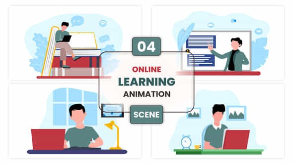 Online Learning Animation Scene Pack - VideoHive 53299758