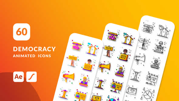 Democracy Animated Icons After Effects - VideoHive 48746812