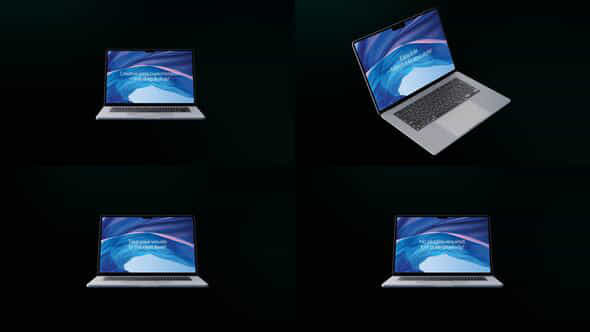 4K Laptop Mocup Alpha Channel 02 - VideoHive 56975157