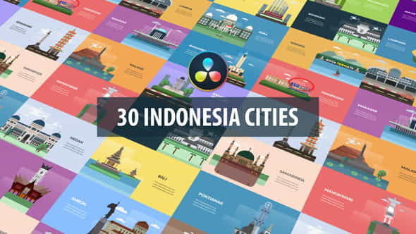 Indonesia Cities Animation | DaVinci - VideoHive 32582786