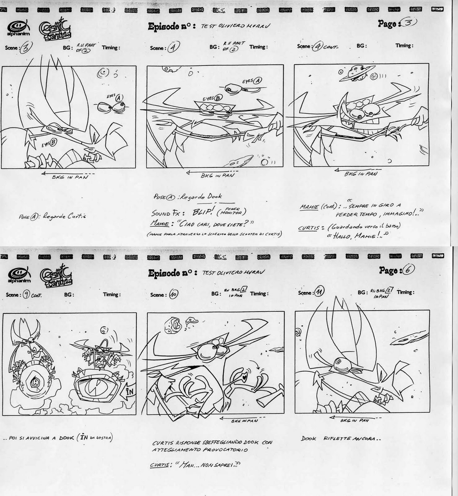 cosmic cowboy storyboard made by oliviero murru