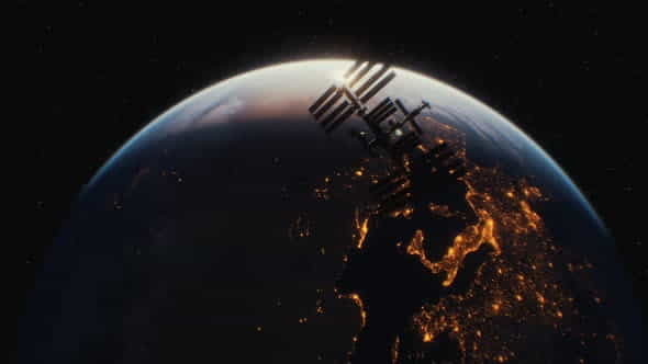International Space Station in Outer - VideoHive 34136299