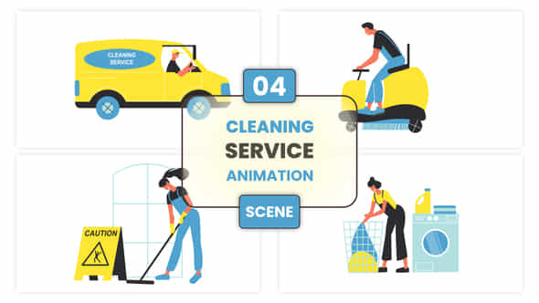 Cleaning Service Concept Illustration Scene - VideoHive 52635808