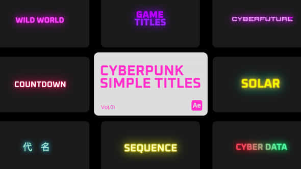Cyberpunk Simple Title - VideoHive 45066830